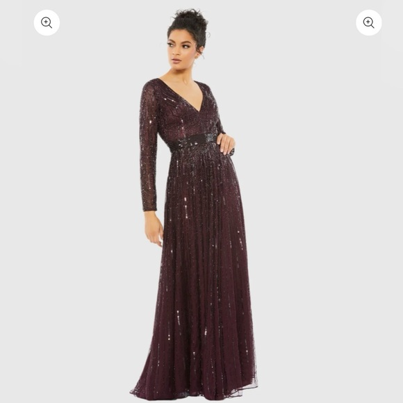 MacDuggal 4977 formal gown in mulberry, size 12, wedding, evening - Picture 1 of 16